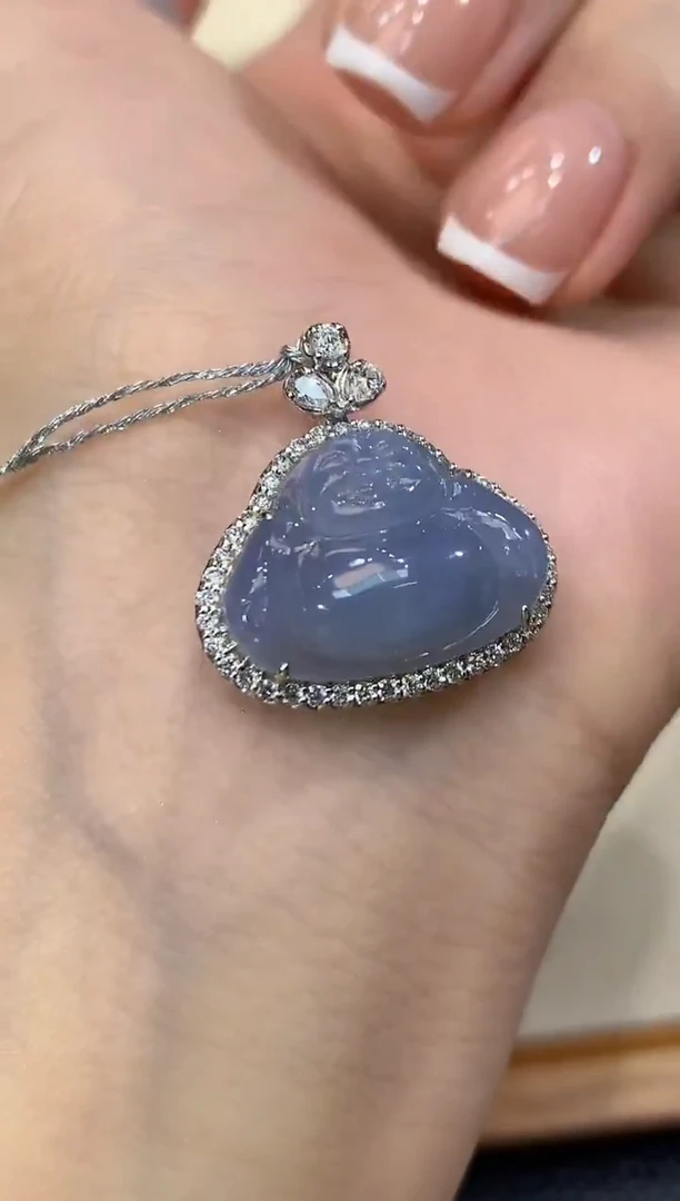 吊坠(不含链)18K金镶嵌翡翠a27