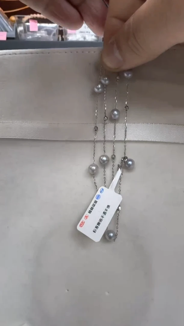 【闪购商品】海水珍珠颈饰银S925镶嵌满天星真多麻色