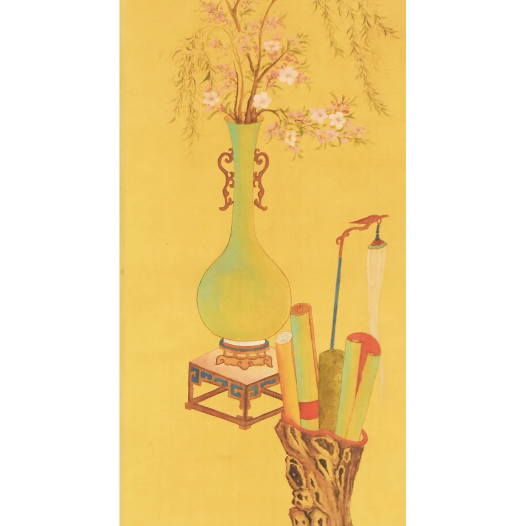 HM9105 花鸟 120×27cm 绢本立轴 2.9平尺