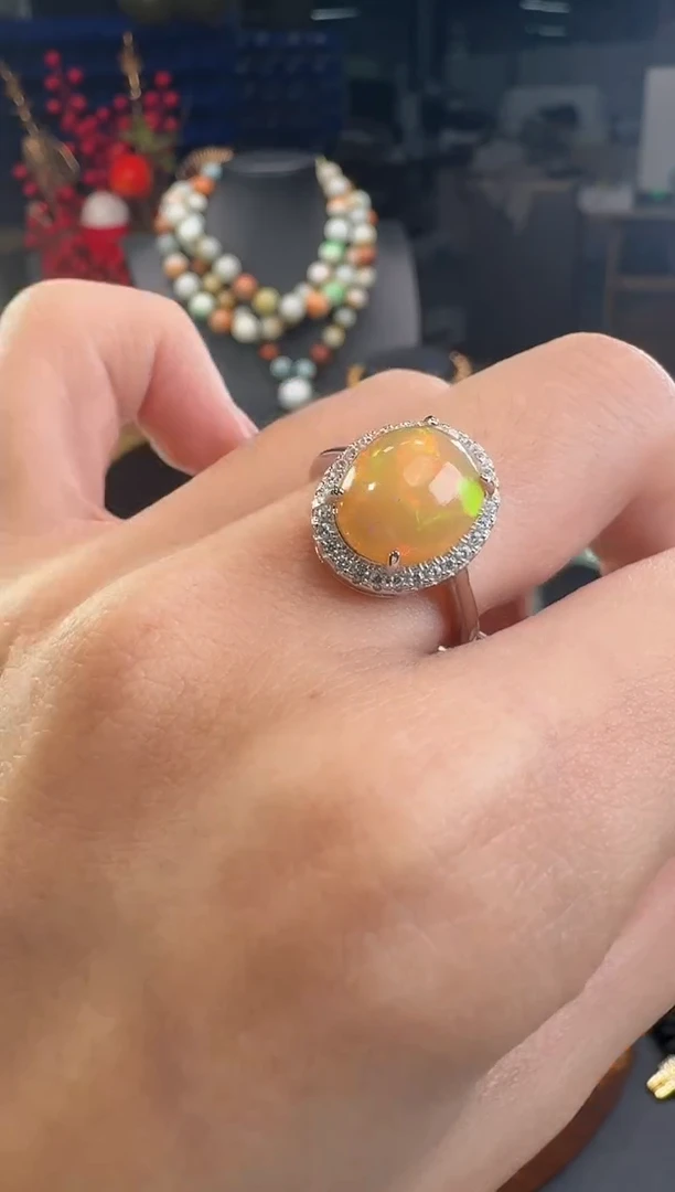 【闪购商品】欧泊戒指未镶嵌戒指