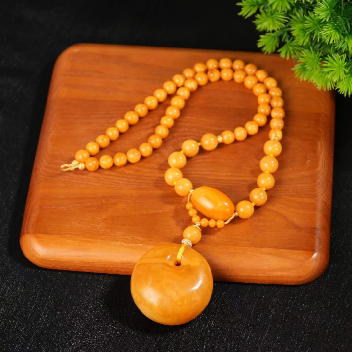 【老掌柜讲珠宝】蜜蜡老蜡公主扣项链 S050403