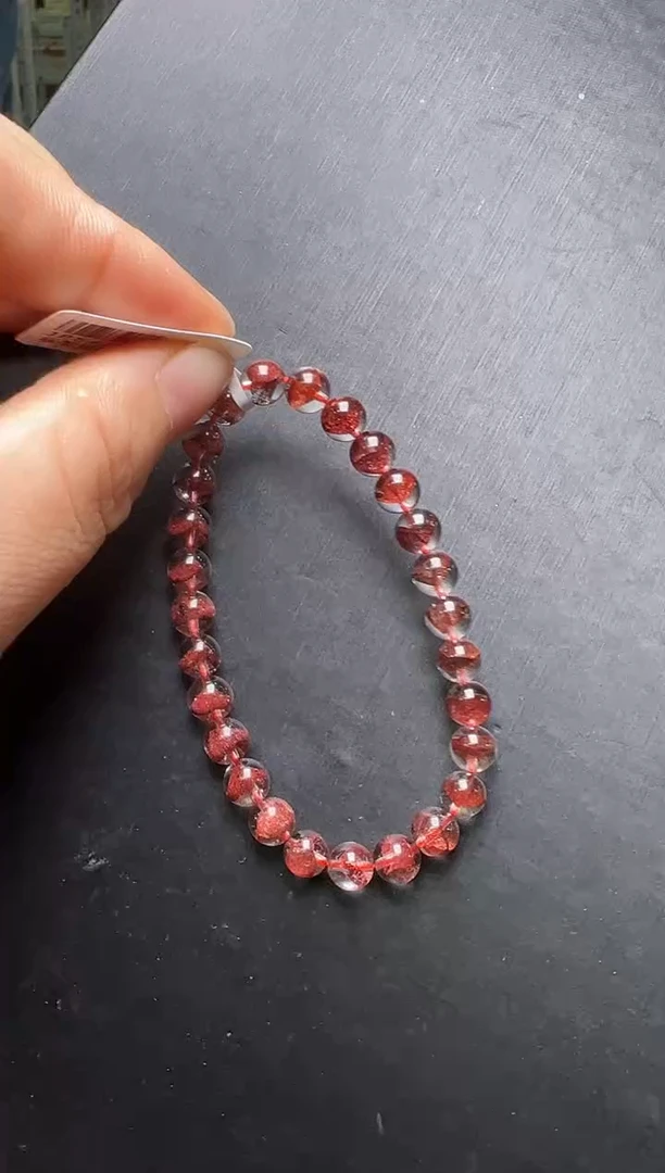 未镶嵌手链水晶红幽灵金字塔手串6mm+ JP54106