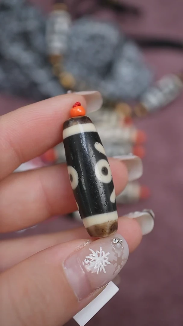 【闪购商品】玛瑙/玉髓颈饰未镶嵌蚀花玛瑙珠定制编绳