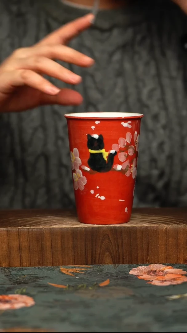 杯釉下彩手工手绘同款陶器