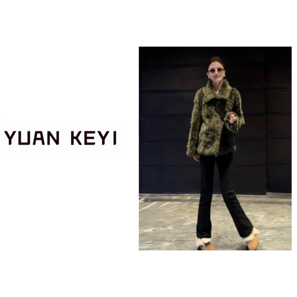 YUANKEYI“绿野仙踪”西班牙进口羊皮毛一体托卡皮草外套