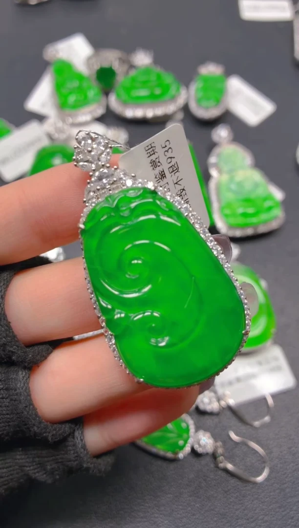 吊坠(不含链)银S925镶嵌翡翠1