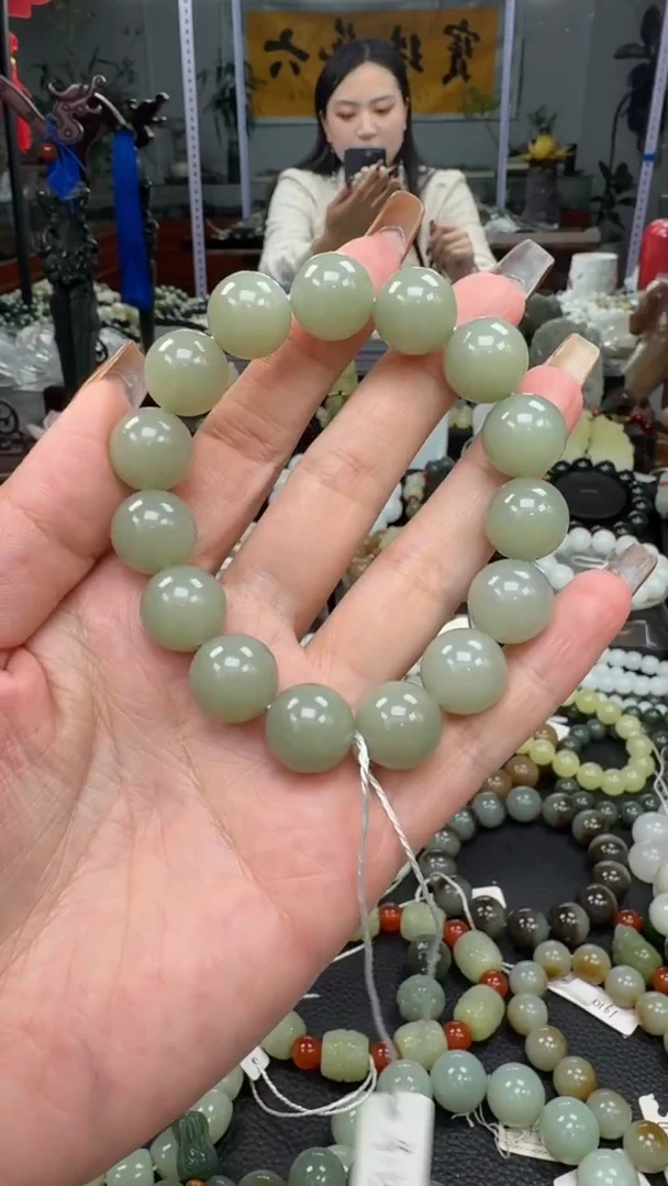 未镶嵌手串和田玉新疆且末天空蓝卡14