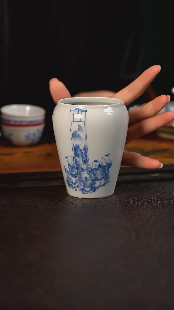 聚澜堂童子赏画水洗