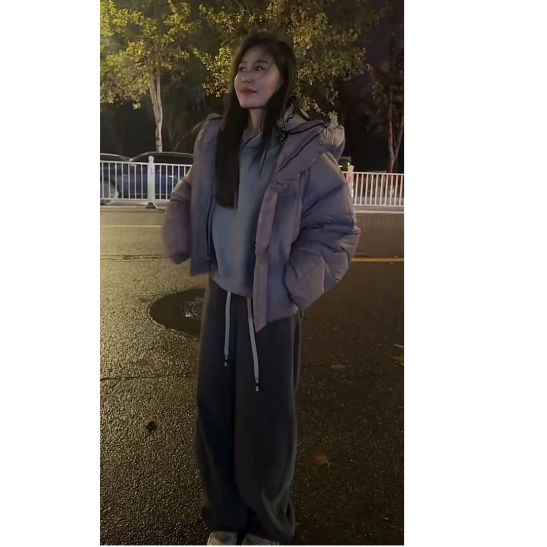 短款羽绒服 A 紫色 2409