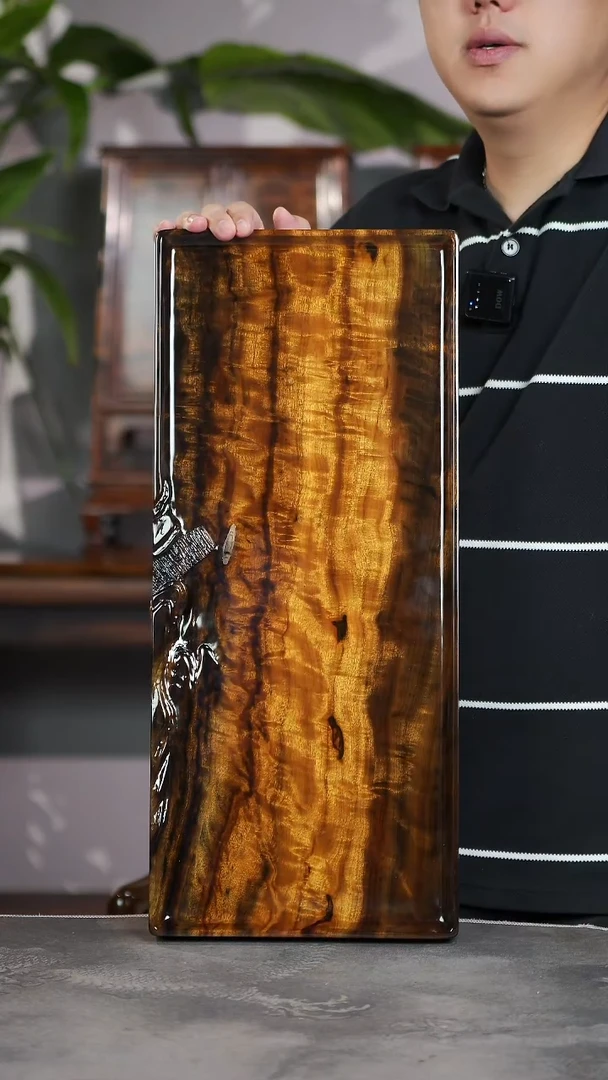 金丝楠915号阴沉满花水墨孤舟小品茶盘