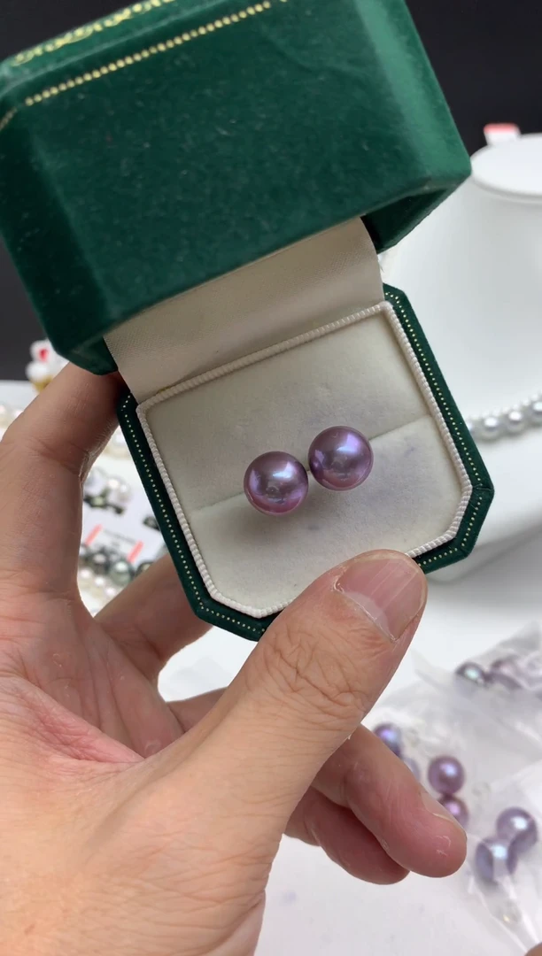 铂Pt950镶嵌FF淡水珍珠特选紫珠吊坠（赠链）11-12mm