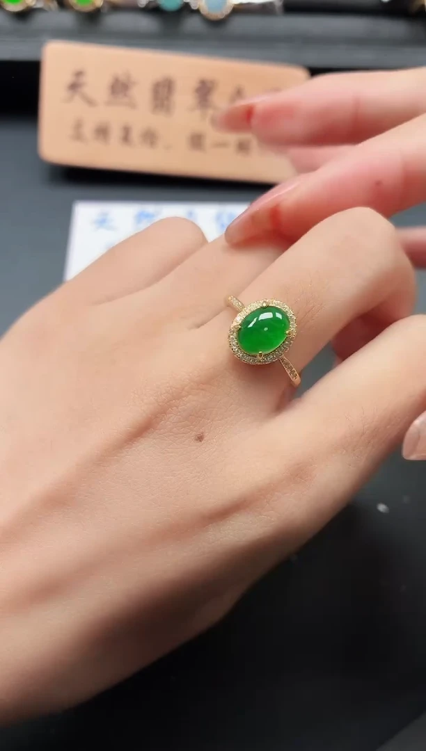 银S925镶嵌戒指翡翠11