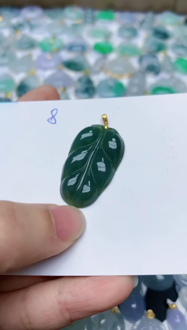 【闪购商品】翡翠颈饰18K金镶嵌天然翡翠A货    8