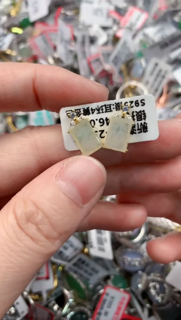 银S925镶嵌戒指翡翠555----9