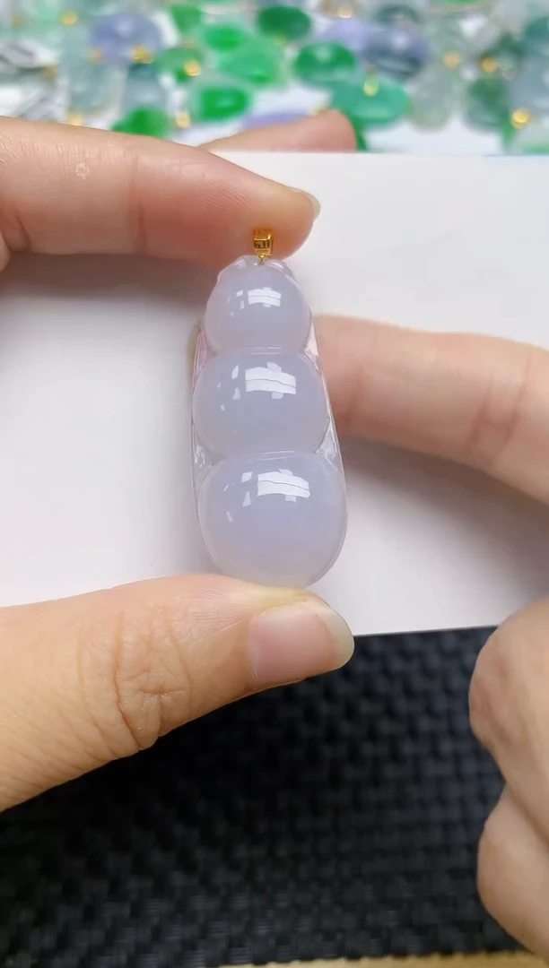 翡翠18K金镶嵌颈饰天然A货翡翠