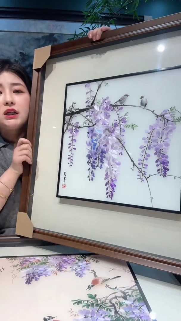 横款非遗苏绣手工刺绣装饰画