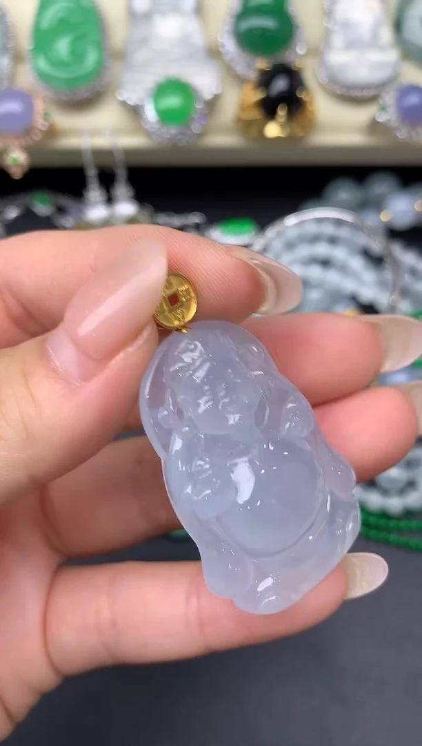 翡翠18K金镶嵌颈饰273-雪姐翡翠天天见