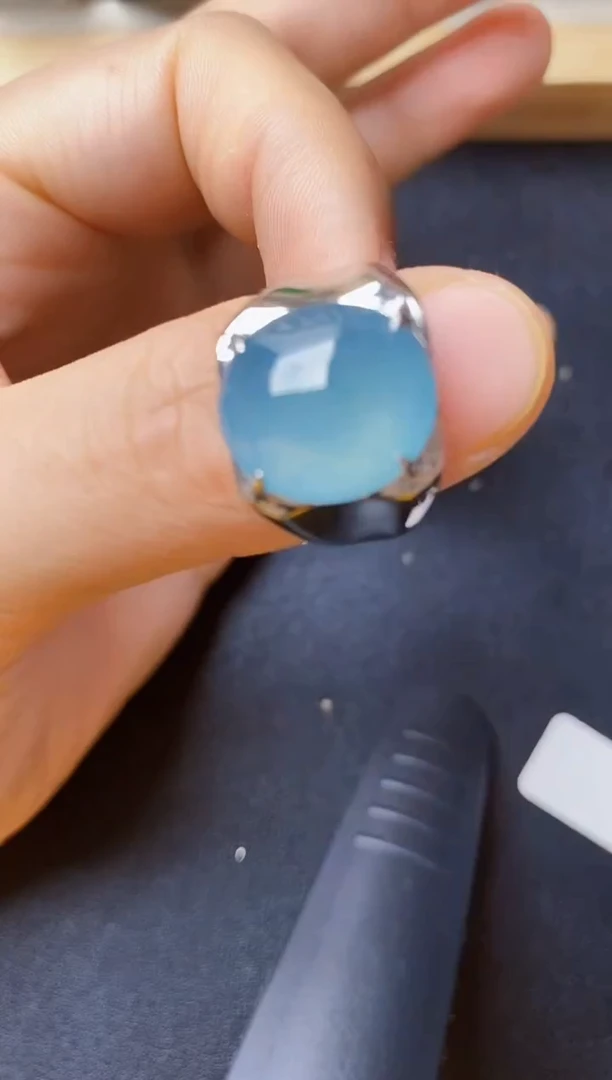 翡翠戒指银S925镶嵌22222222