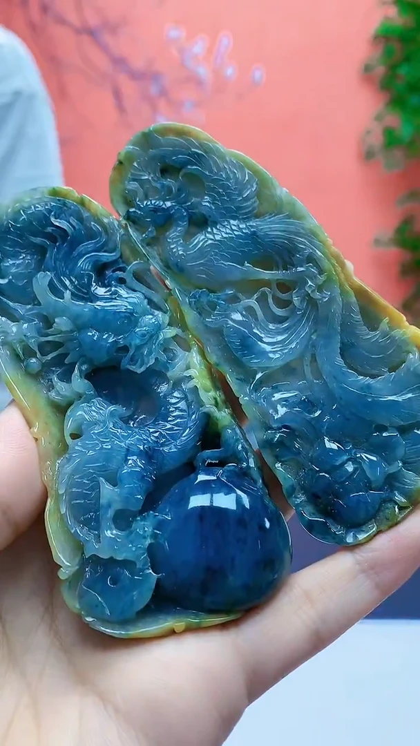 未镶嵌定制翡翠4917ty-毛货挂件一对赠底座29