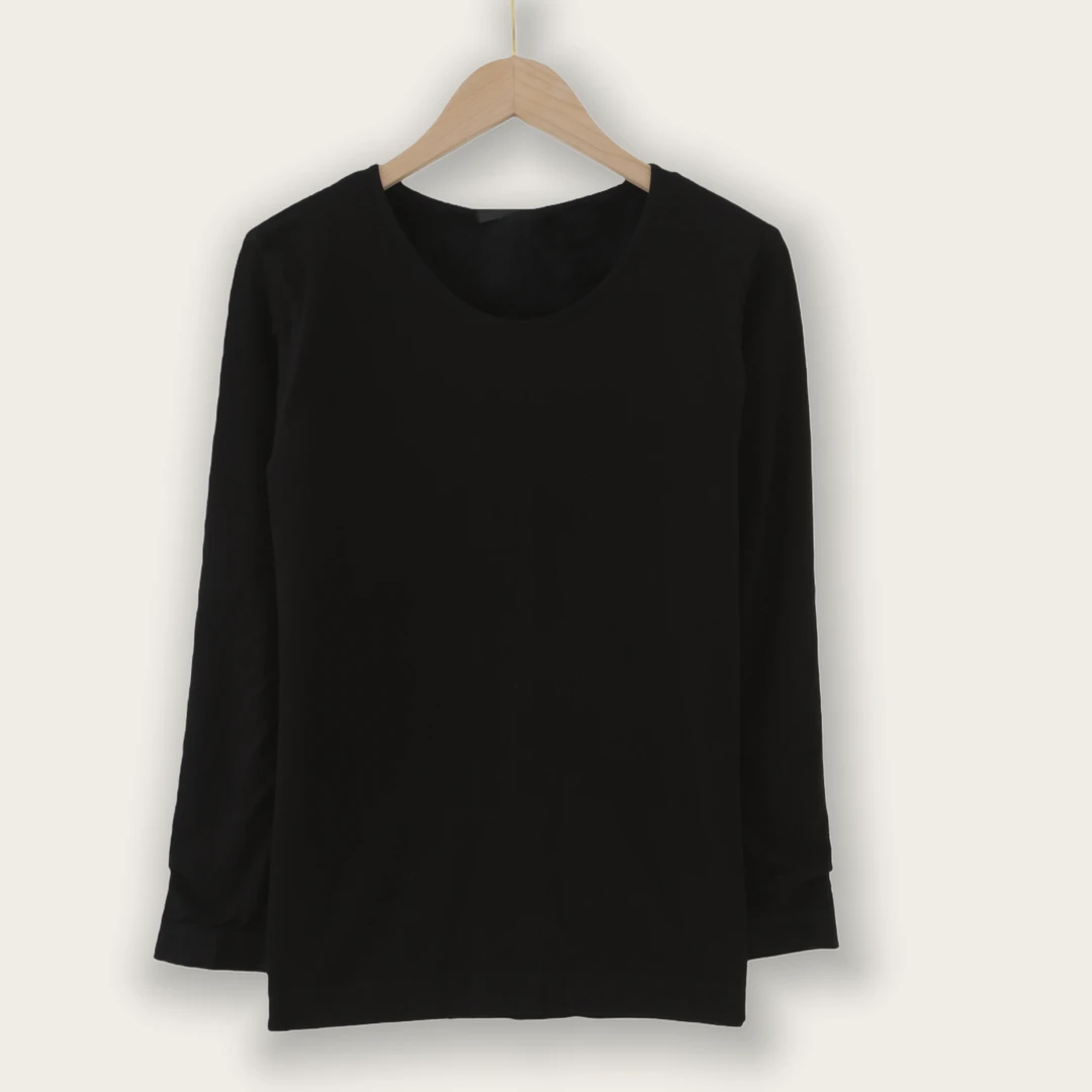 女士无痕美体单上衣02550莫代尔圆领加绒秋冬保暖秋衣