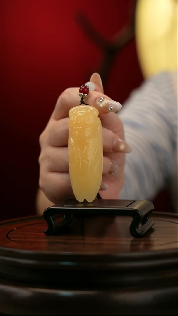 玉【金蝉，一鸣惊人】天然玉石摆件手把件