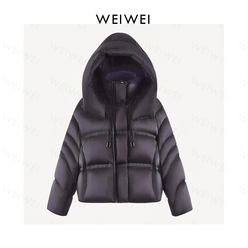 韩版连帽宽松短款羽绒服女简约百搭面包服外套ZYD094