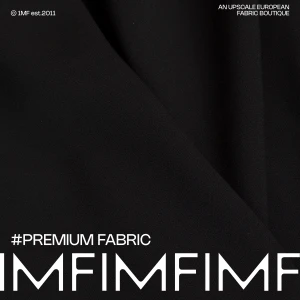 北巷旅人 日本三菱醋酸D*F定单面料哑光黑色绉纱肌理布料 宽140CM