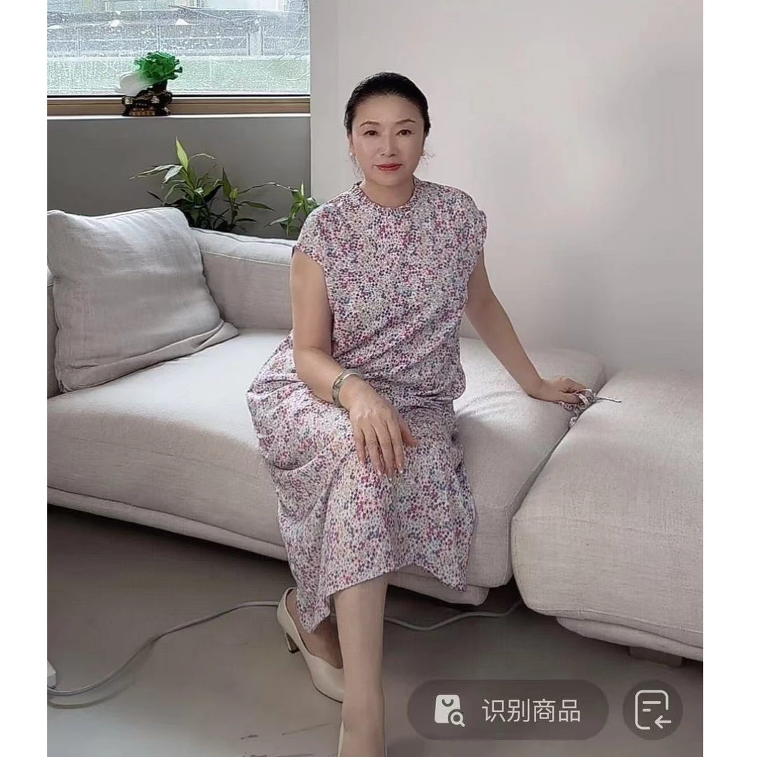 SENSE  25年   玫瑰纤维木耳领碎花宽松连衣裙