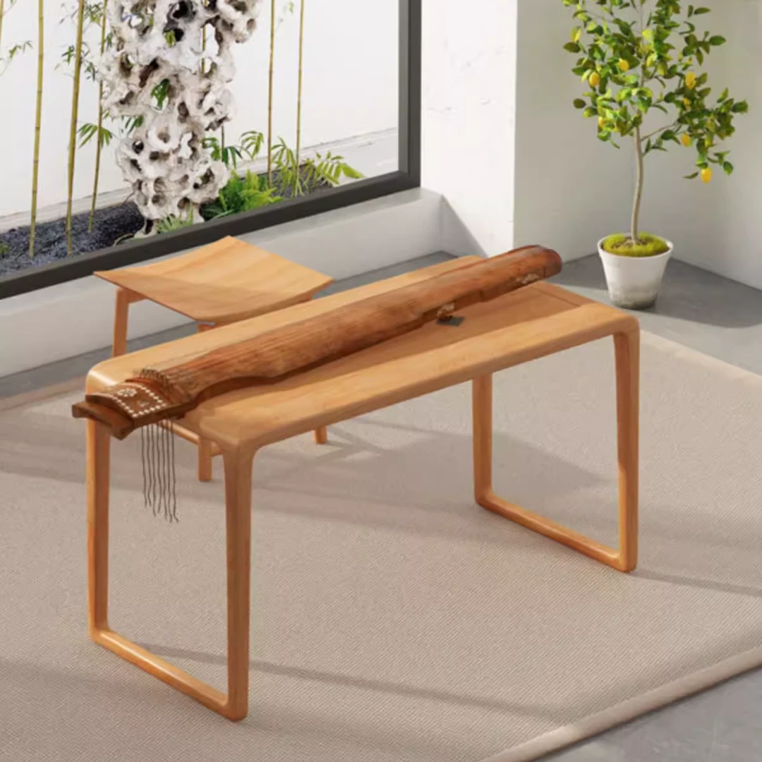 北美红橡木仿古简约古琴桌凳共鸣新中式全实木黑胡桃禅意古筝桌琴