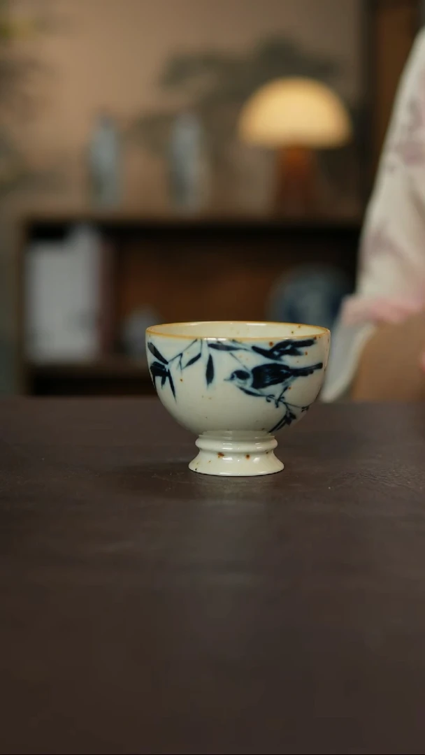 杯景德镇陶瓷杯碗柴烧多人微瑕