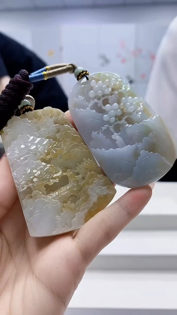 未镶嵌定制翡翠4917ty-毛货挂件一对82