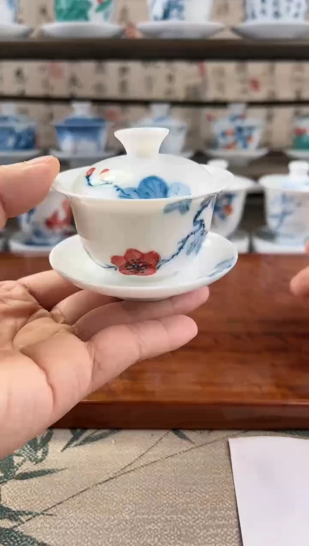 全品山茶花80ml三才盖碗