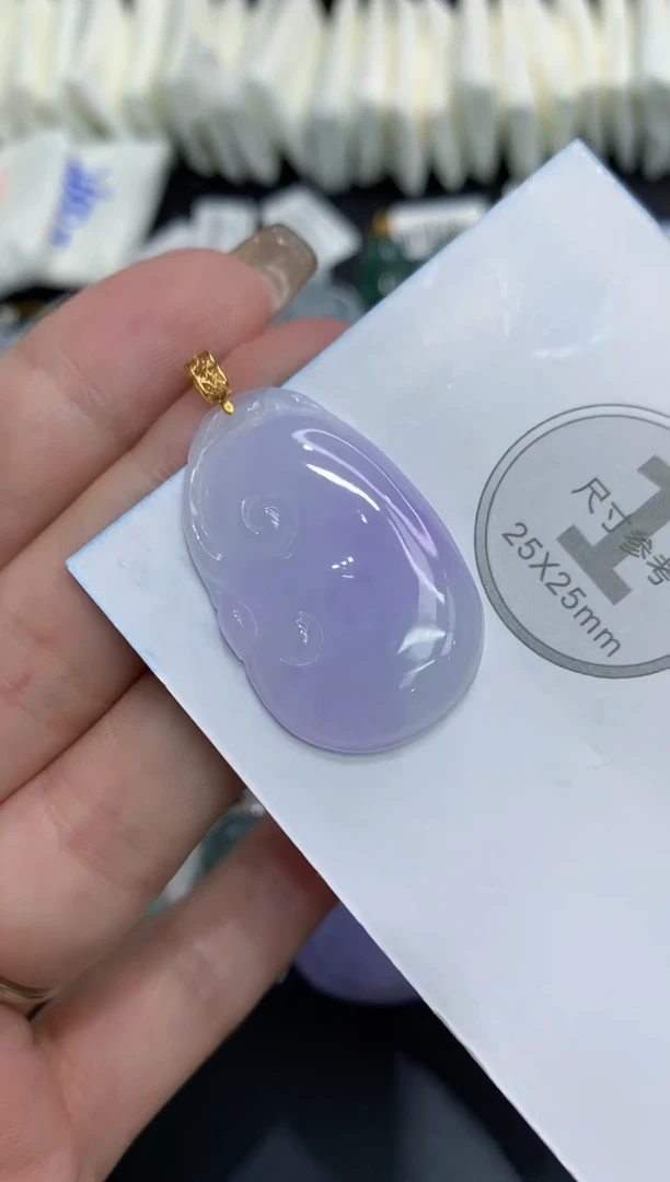 吊坠(不含链)18K金镶嵌翡翠11