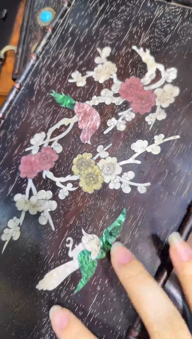 木紫檀 螺钿镶嵌茶盘