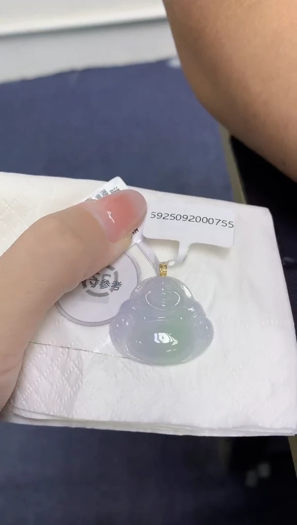 颈饰18K金镶嵌翡翠天然缅甸翡翠A货百元以上9元证书费自理