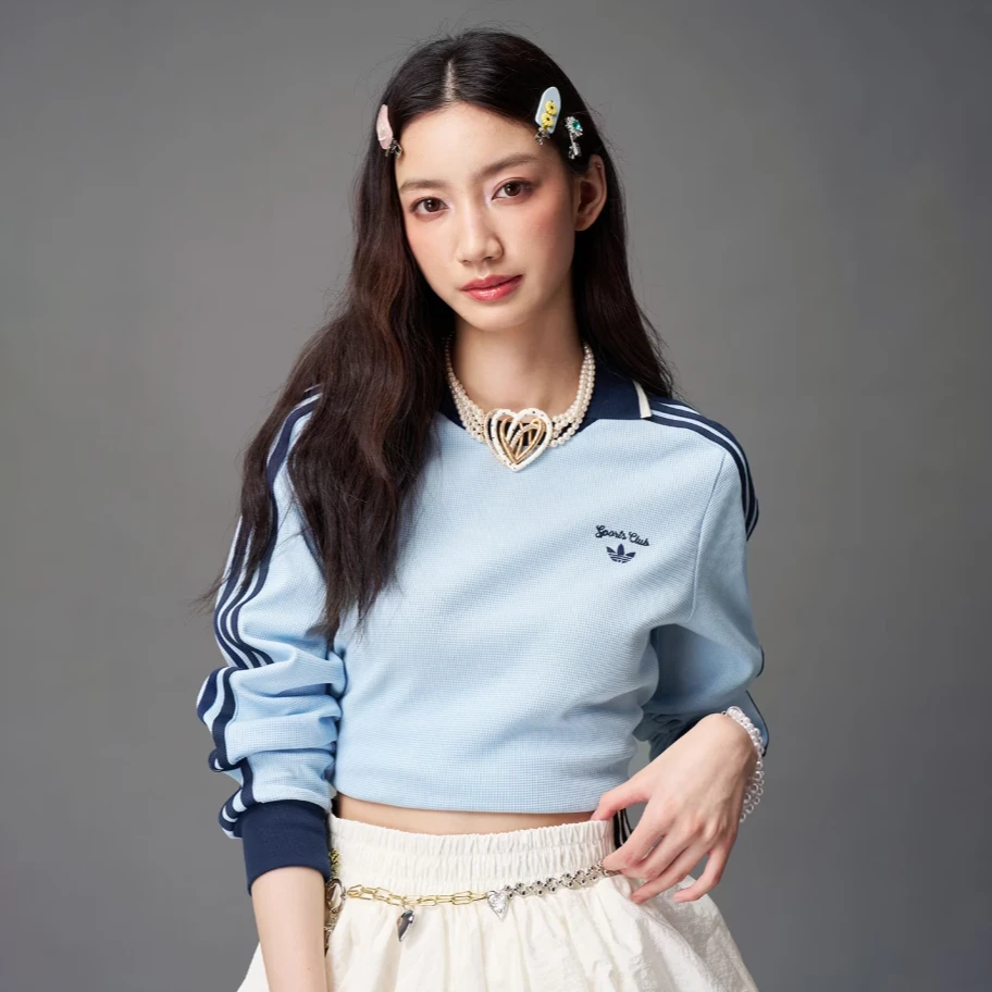 阿迪达斯三叶草 休闲百搭套头柔软舒适长袖POLO衫 JM8011