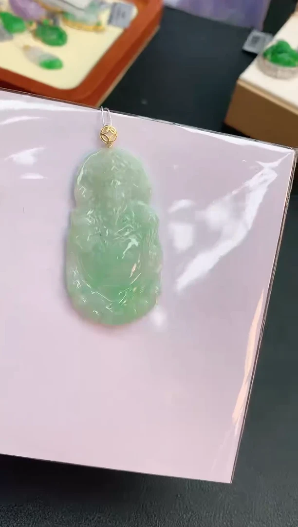 【闪购商品】翡翠颈饰18K金镶嵌赠礼盒证书 珍珍