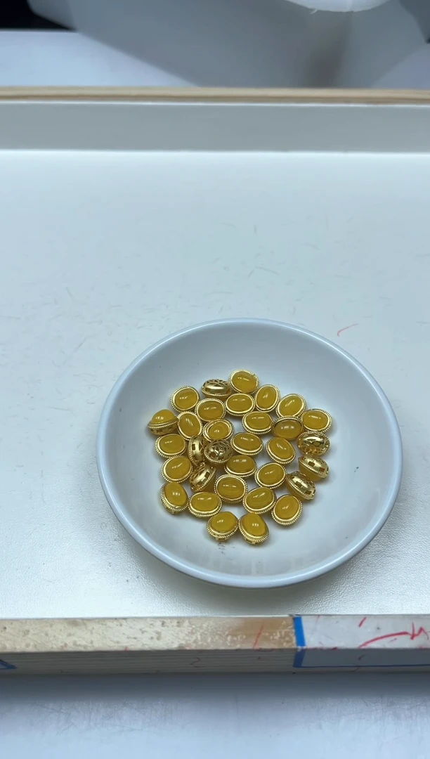 玛瑙/玉髓散珠合金M855 合琻 黄色椭圆5个9.9元