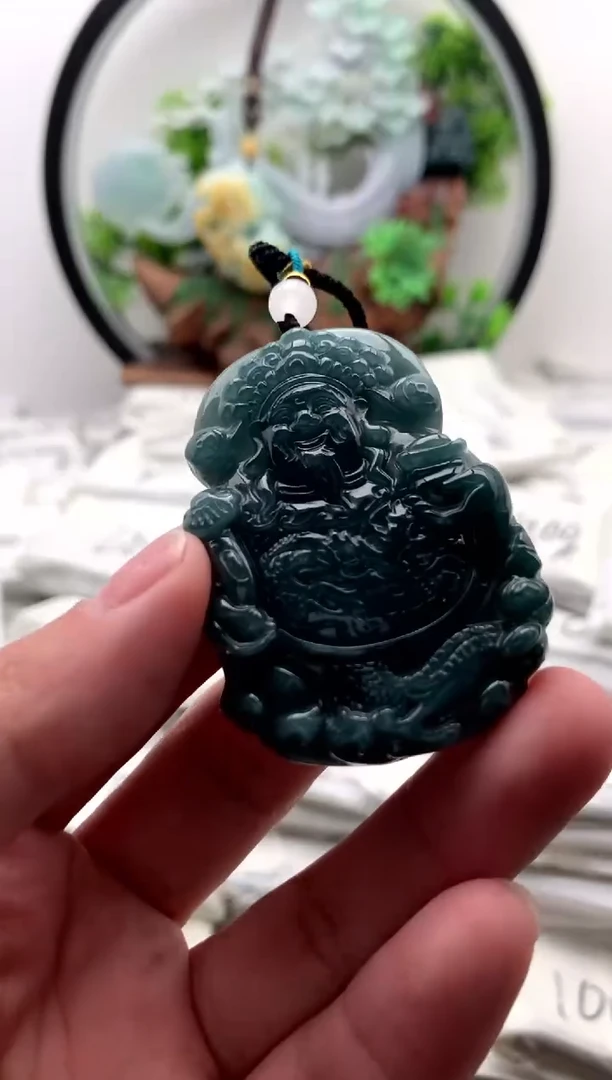 【闪购商品】翡翠颈饰未镶嵌财神【品质一般能接受再拍】