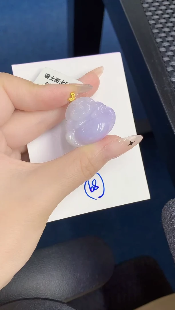 颈饰18K金镶嵌翡翠缅甸天然翡翠A货