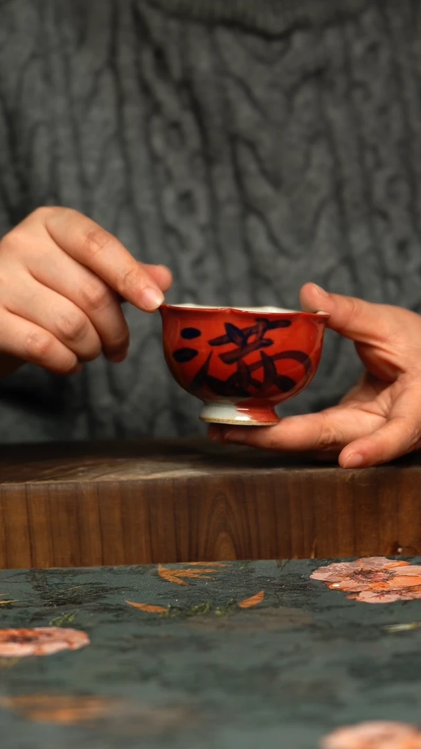 杯釉下彩手工手绘同款陶器
