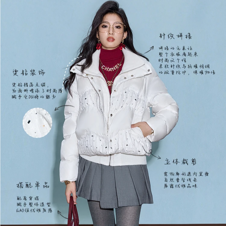 【宠粉专属】CHICHY洋气保暖白色短款外套轻薄羽绒服CW3B007244