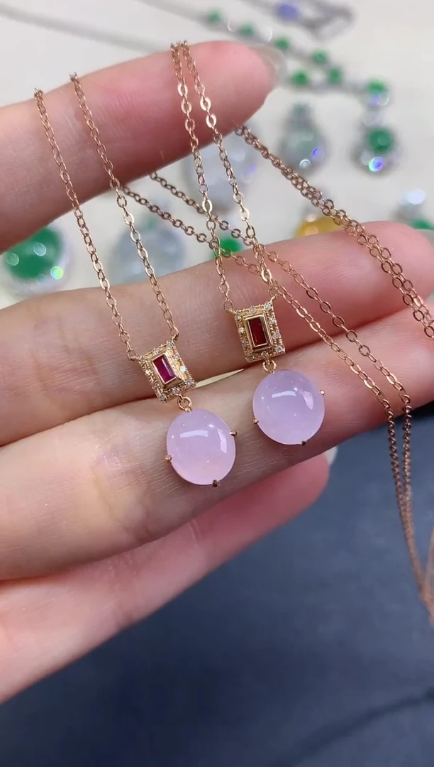 套链18K金镶嵌翡翠套链|2500多样性发其一