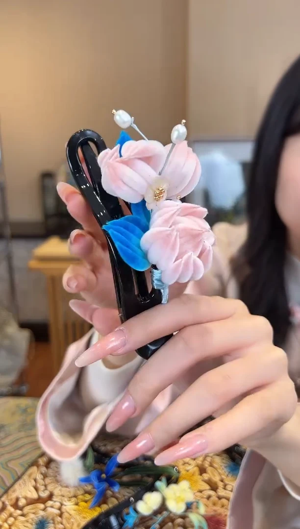 刺绣 非遗绒花（发饰）