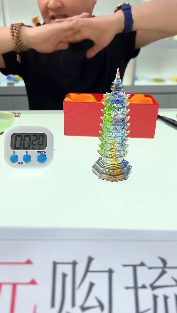 【闪购商品】泥塑古法琉璃5号塔摆件