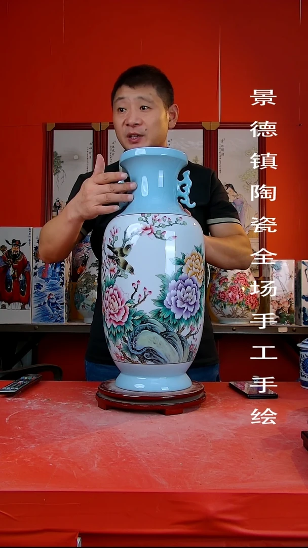 摆件手景德镇陶瓷 全场手工绘