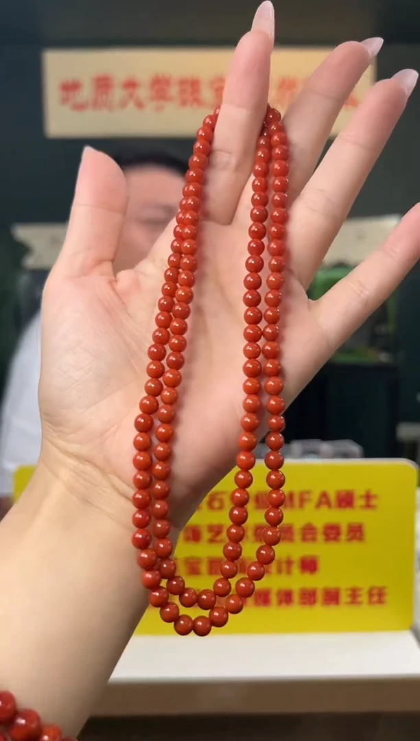 颈饰未镶嵌南红玛瑙南红玛瑙圆珠多圈长链5.5-6mm