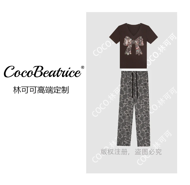 【COCO林可可】A68963优酷烫钻新款洋气百搭休闲套装