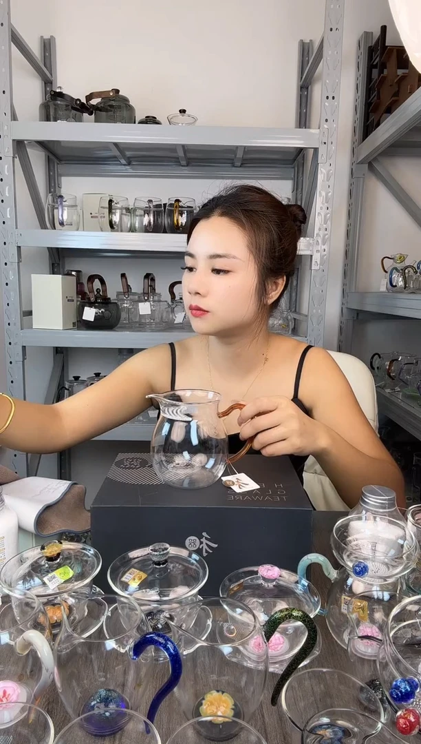 水晶玻璃无盖款禾器 观禄煮茶器 琥珀色