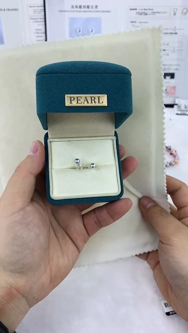 银S925镶嵌AQ海水珍珠海水珍珠耳钉@@YBQ270